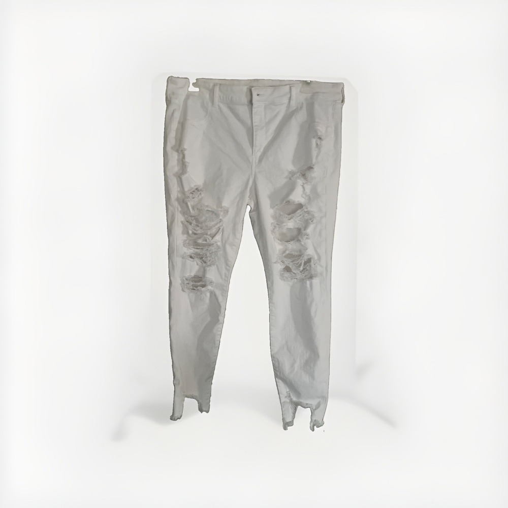 American Eagle Jeans Size 20 Womens White Stretch Pants Mid Rise Jegging